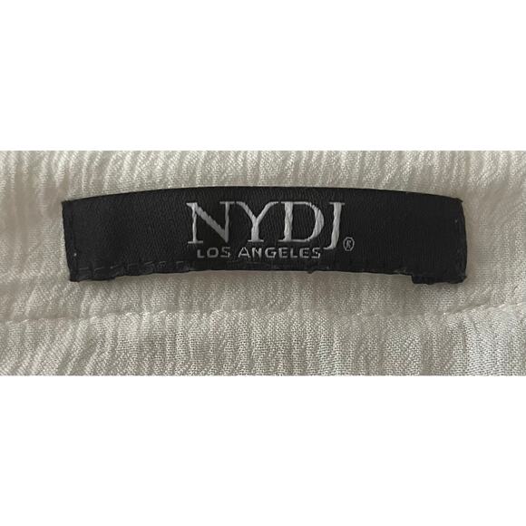 NYDJ LOS ANGELES PULL-ON BLOUSE, WOMENS, XL, LIGHT BEIGE/CREAM, PLUNGING V-NECK - Picture 8 of 9